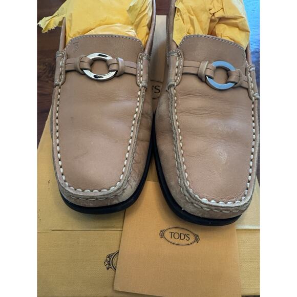 Tod's Women's Brown Calf Leather Loafers Size 11 - Picture 6 of 16
